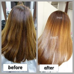 ビフォア＆アフターロングヘアー写真