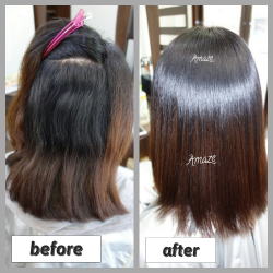 ビフォア＆アフターロングヘアー写真