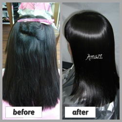 ビフォア＆アフターロングヘアー写真