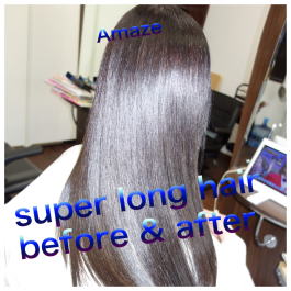 before＆afterのスーパーロングヘア。
