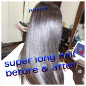before＆afterのスーパーロングヘア。