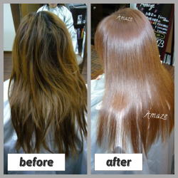 ビフォア＆アフタースーパーロングヘアー写真