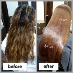 ビフォア＆アフタースーパーロングヘアー写真